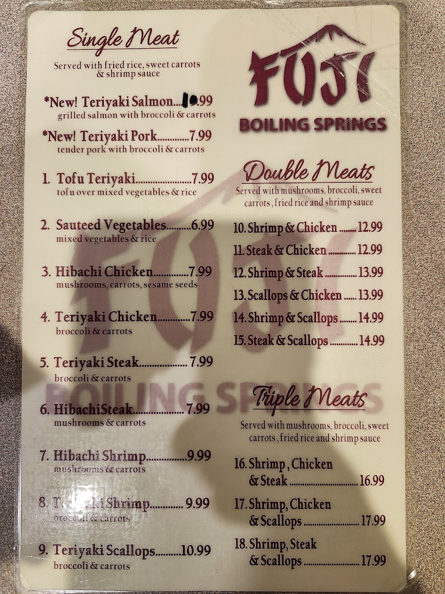 FUJI Boiling Springs Menu - Image 3