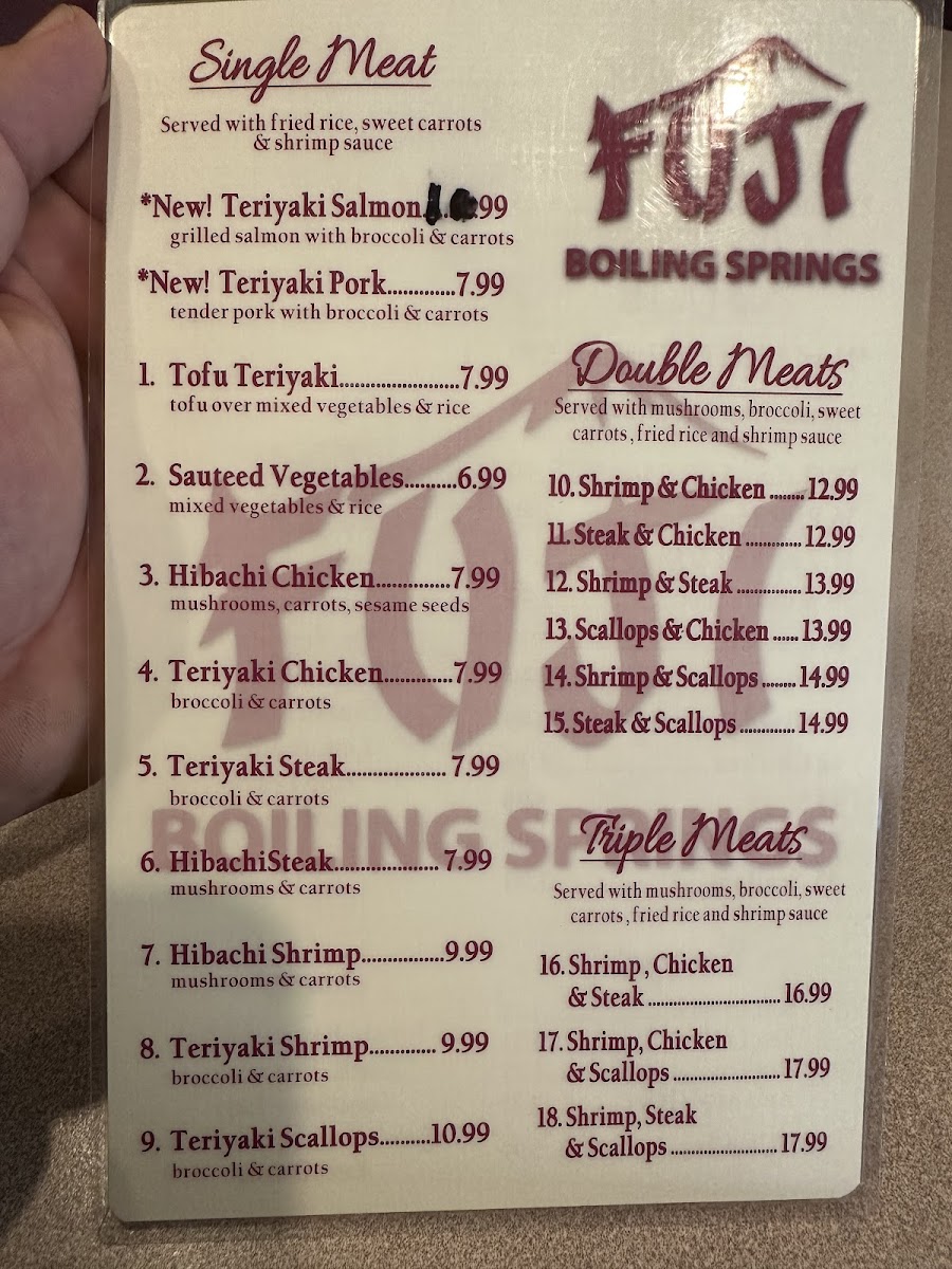 FUJI Boiling Springs Menu - Image 5
